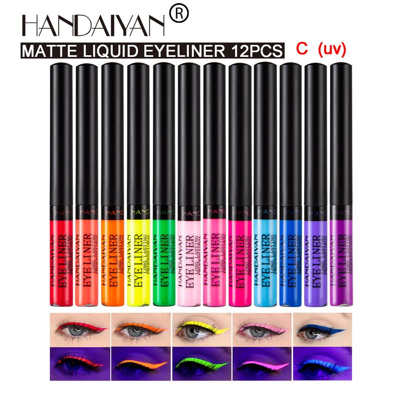Penna gel per eyeliner Han Daiyan colorato da 12 colori, impermeabile, resistente e ad asciugatura rapida_voghion.com