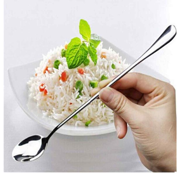 12pcs Metal Color Spoon With Long Handle Useful Afternoon Tea Dessert Spoons Family Tableware Kid Ice Cream Coffee Tea Spoon_voghion.com