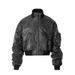 2025 New Style Handsome Long Sleeve Large Pock High Stand Collar Leather Spring Short Motorcycle Windproof Design_voghion.com