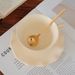 Floral Aesthetic Coffee Cup Set – Elegant Ceramic Tea Cup With Saucer & Spoon, Minimalist Home & Café Tableware, Lightweight 250ml_voghion.com