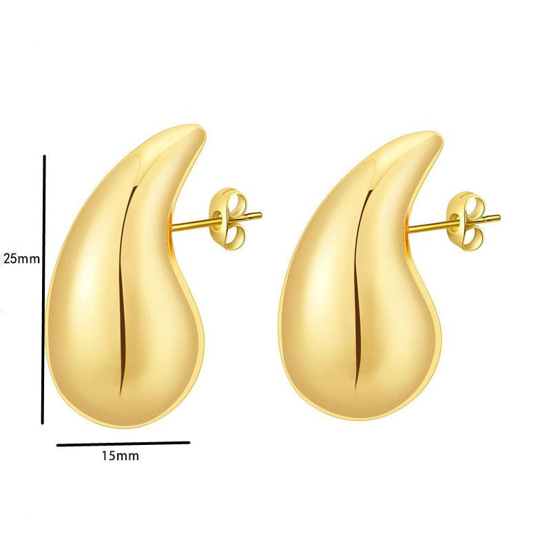 1 Pair Elegant Vintage Style Water Droplets Solid Color CCB Stud Earrings_voghion.com