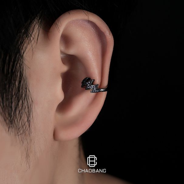 Blitz Zirkon Clip Männer Design, Einfache Ohr Piercing Zubehör, Personalisierte Ohrringe Für Frauen Mit Licht Luxus Und_voghion.com