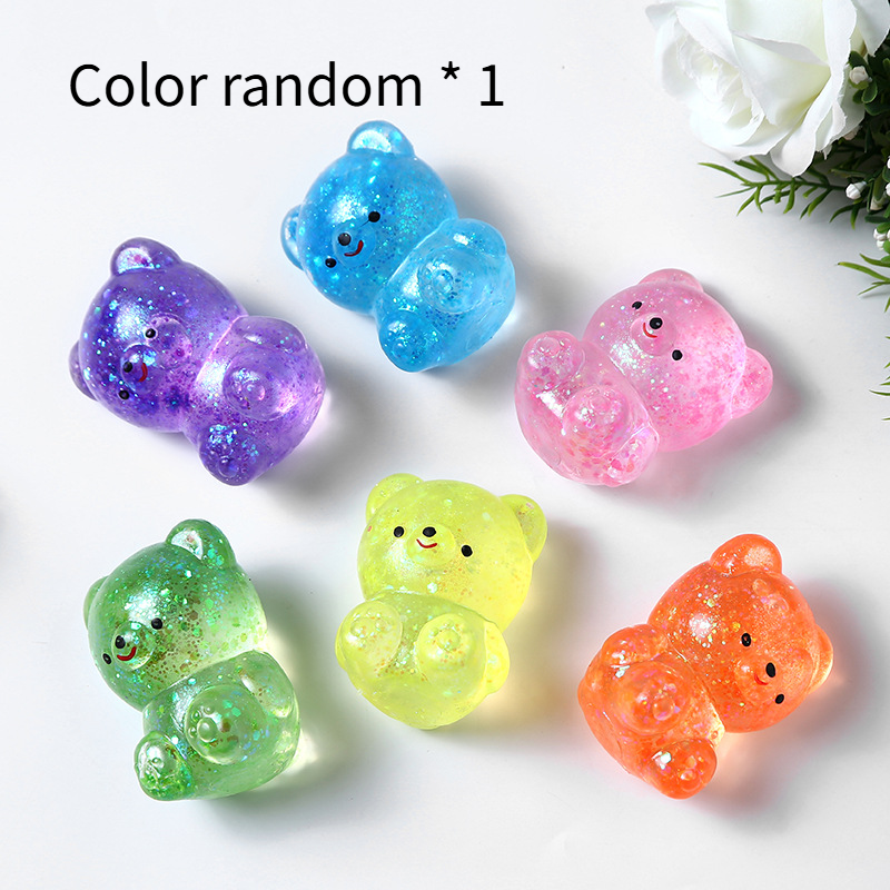 Pianka Squishies Internet Celebrity Bear Maltose Ball, Szczypiący złoty proszek Animal Duck Decompression Venting Ball Decompression Toy Slow Rebound_voghion.com