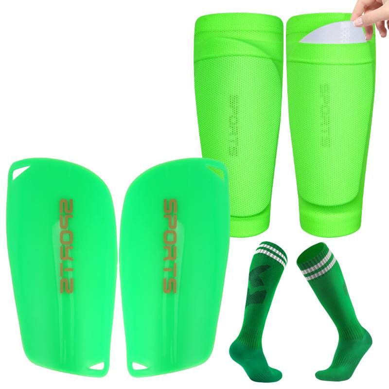 Premium Soccer Shin Guard Set With Knee-High Socks – 3-Piece Football Leg Protection For Men, Women & Kids – Lightweight PU Shin Pads_voghion.com