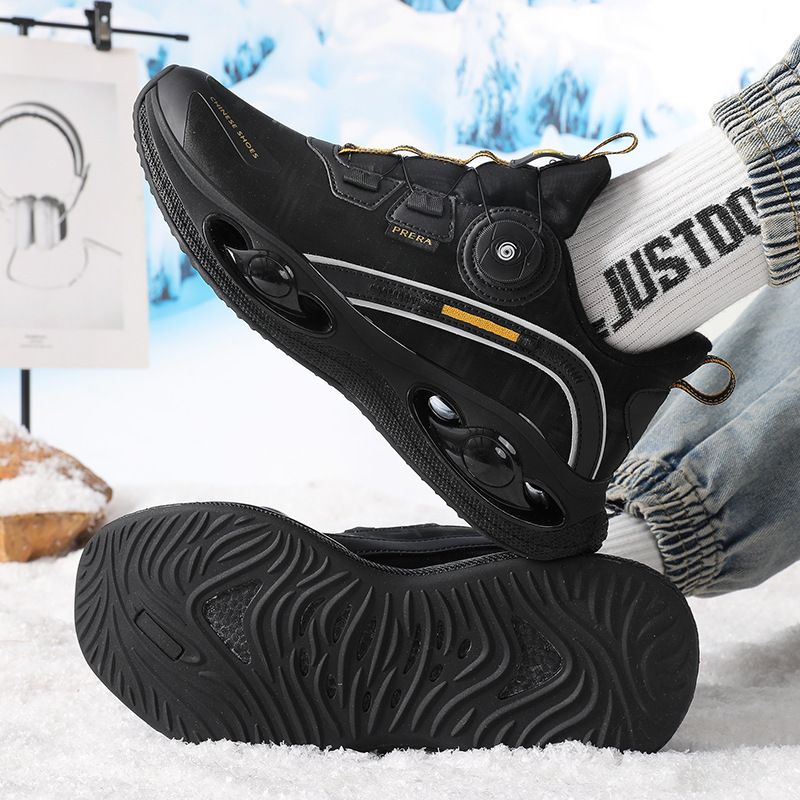 Chaussures décontractées, chaussures de course pour couples hiver 2025, chaussures en cuir pour hommes et femmes avec bouton torsadé, chaussures de sport amortissantes en forme de popcorn._voghion.com