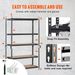Storage Shelving Unit, 5-Tier Adjustable, 2000 Lbs Capacity, Heavy Duty Garage Shelves Metal Organizer Utility Rack, Black, 48' L X 24' W X 72' H F_voghion.com