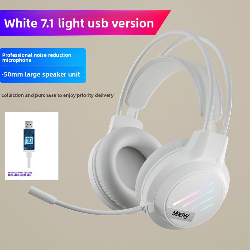 Computer Over-Ear With Microphone For Desktop Laptop Internet Cafe E-Sports Gaming PUBG Wired Headset_voghion.com