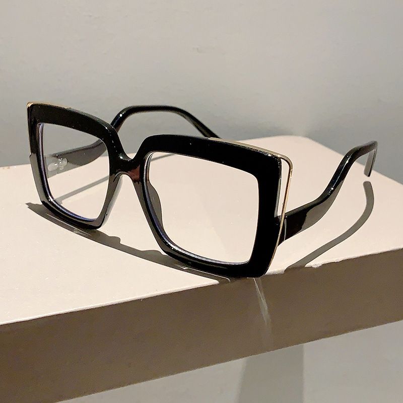 Wind Ins Gepersonaliseerd Gebogen Been Ontwerp, Groot Frame Vierkant Anti Blauw M, Geen Make-up Artefact, Modieus Plat Licht_voghion.com