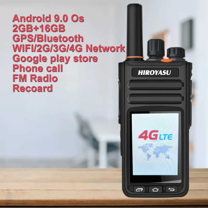 better Quality HIROYASU HI-B8 WIFI 2G 3G 4G LTE Zello PoC FM Walkie Talkie 2GB+16GB 2.4 Touch Screen Android 9.0 Phone Call GPS Voice_voghion.com