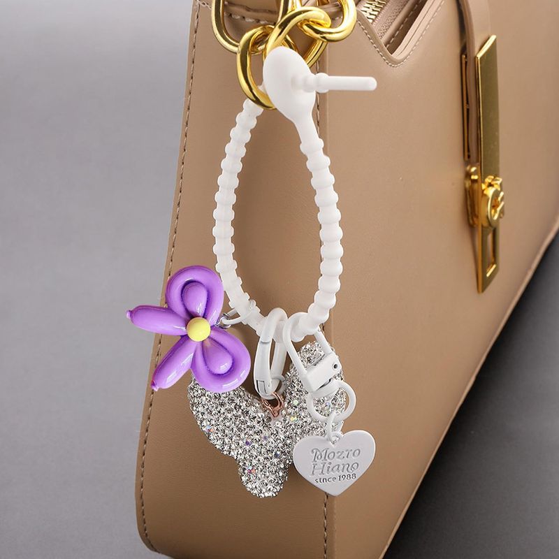 Ciondolo con elastico a forma di farfalla con diamante, fiocco a palloncino Parksey, 30x37 mm, inchiodato_voghion.com