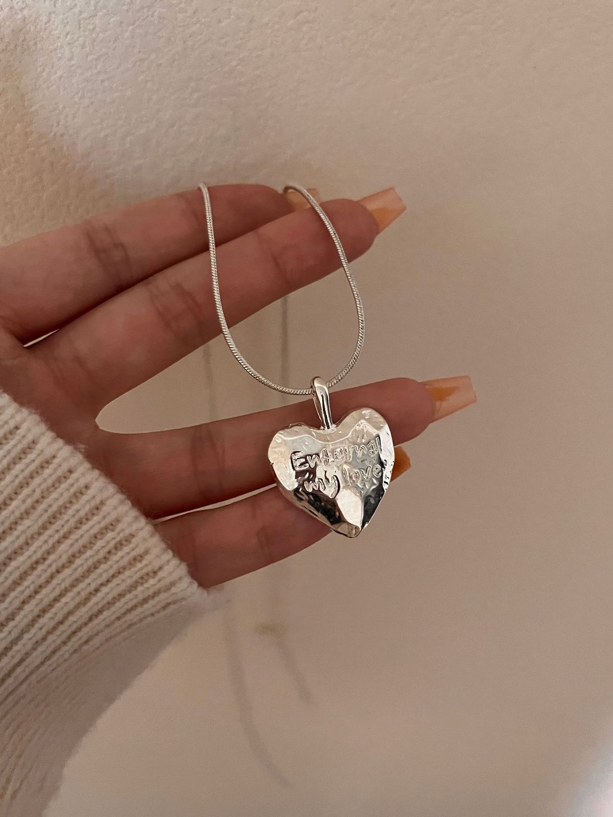 Koreaanse liefdeshanger ketting, eenvoudig en elegant voor dames, hoogwaardige truiketting (2023), veelzijdige accessoires_voghion.com