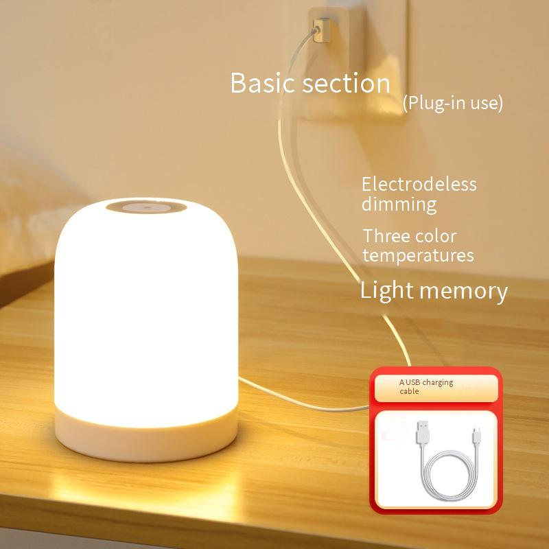 Rechargeable Touch Night Light - Ultra-Long Battery Life For Baby Feeding & Bedroom Soft Eye-Caring Light 3 Color Modes Portable Dimmable_voghion.com