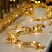 3pcs 20 LED Golden Foil Leaf Garland Lights-2m/6.56ft Battery-Powered Twinkling String Lights For Christmas & Party Decor,Bedroom, Living Room, Office_voghion.com