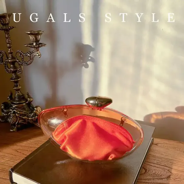 Borsa a mano a forma di conchiglia in acrilico, oro, argento, blu, da sera, da donna, carina, in metallo lucido, all'ingrosso 240907_voghion.com