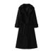 Women's Clothing Elegant & Versatile Wool Blend Peacoat With Notched Collar – Street Chic Winter Coat For Women (Black, Deep Red)_voghion.com