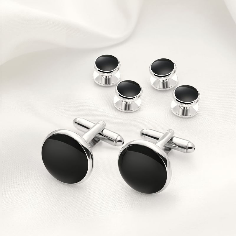 Stainless Steel Cufflinks, Shirt Earrings, Business Wedding Gift_voghion.com