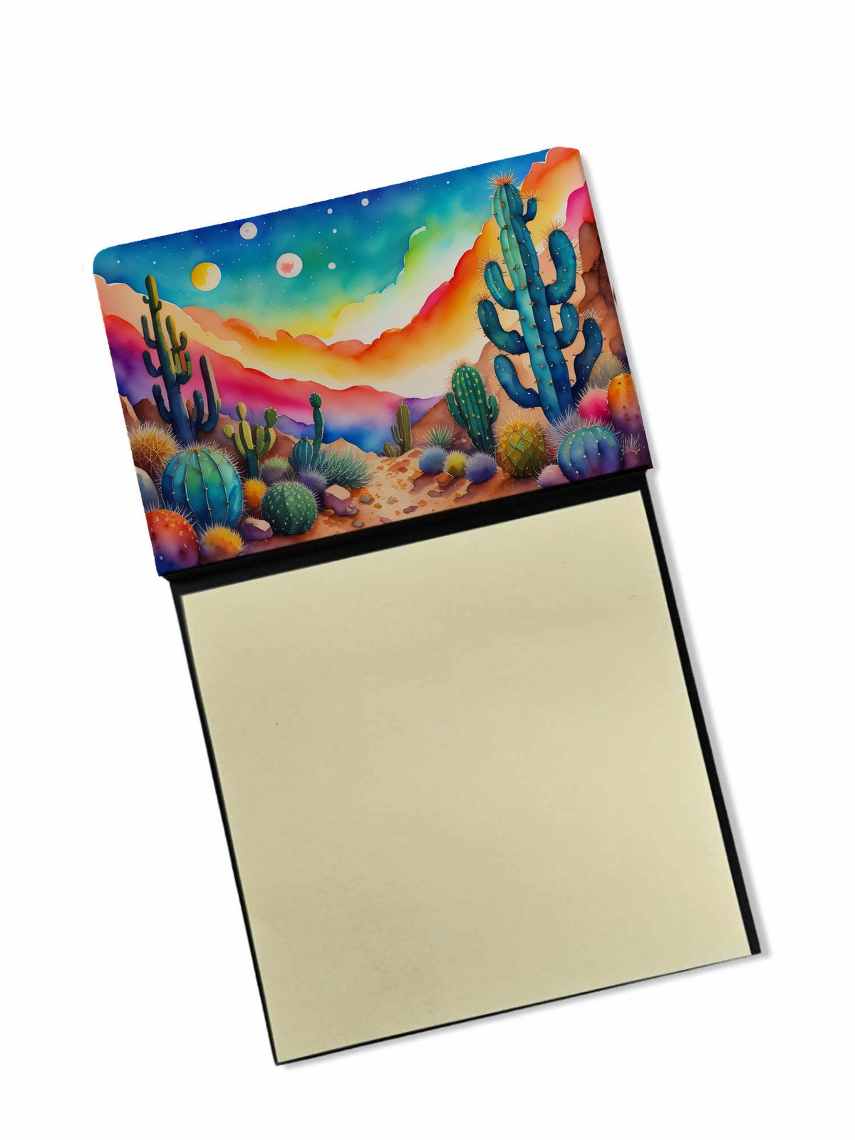NEW Cactus in Color Sticky Note Holder Refillable Dispenser Self-Sticky Note Pads, Memo Pads Blank Desk Accessories_voghion.com