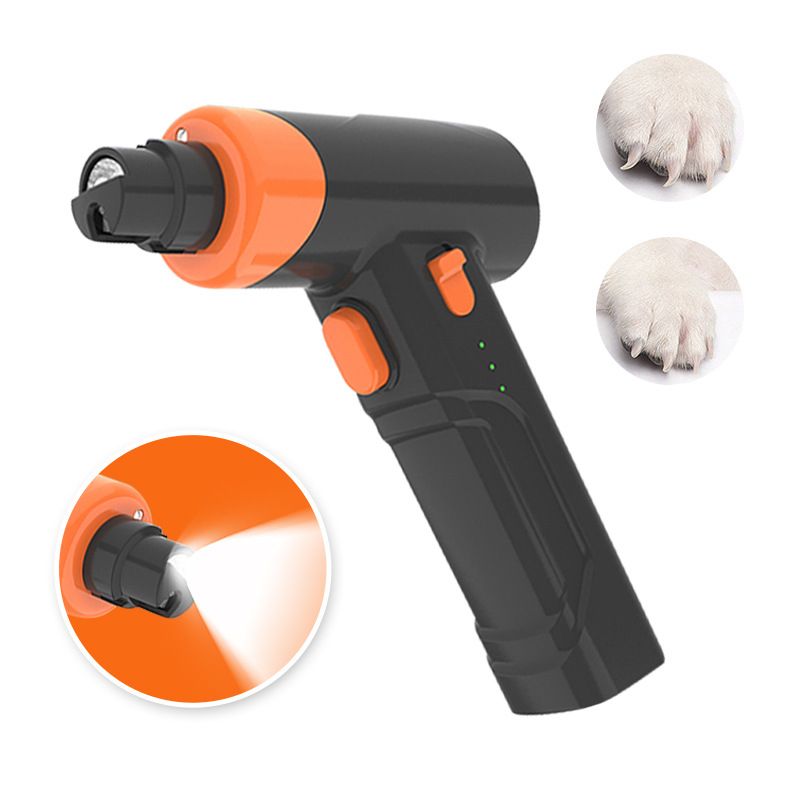 Pet Cat Dog Clipper USB Rechargeable Automatic Nail Grinder LED Light Electric Manicure_voghion.com