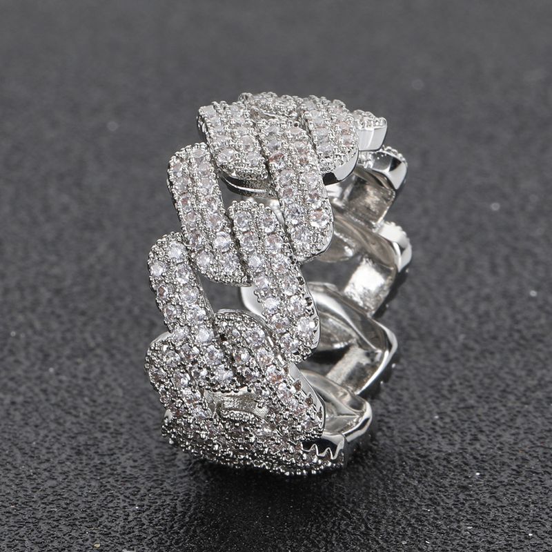 Anel masculino hip hop com zircônia incrustada em formato de diamante cubano de 11 mm_voghion.com