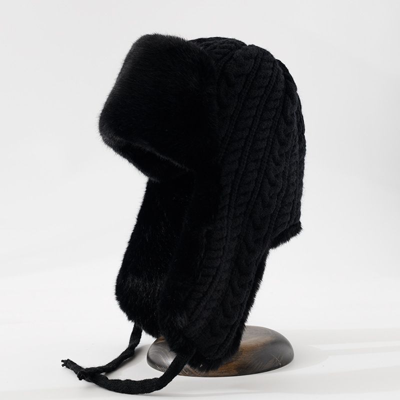 Trapper Hats Hat women's winter outdoor cold cycling hat Warm wool hat thick ear protection cotton hat windproof thunder cap_voghion.com