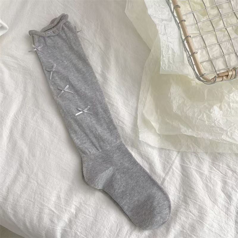 Summer Thin For Women With Bowknot JK Lolita Calf Korean Sweet Ballet Slouch Socks Pure Desire Style_voghion.com