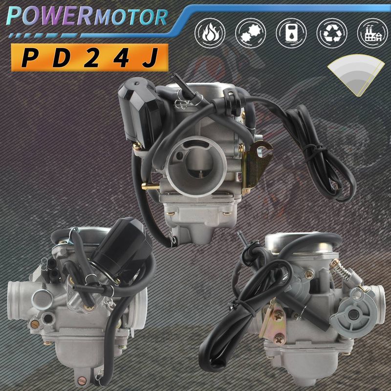 PD24J Carburetor for 4 stroke GY6 125cc 150cc ATV Kart Scooter Moped QMJ/QMI157 QMJ/QMI152 - Manifold Intake Diameter 24mm PD24J Carburetor_voghion.com