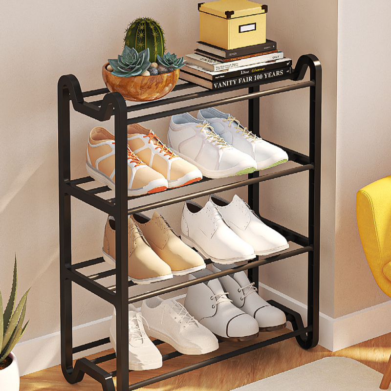 4-stufiges hängendes Schuhregal, platzsparend, über der Tür, Organizer für Wohnheimwohnungen, atmungsaktiver Mesh-Stahlrahmen_voghion.com
