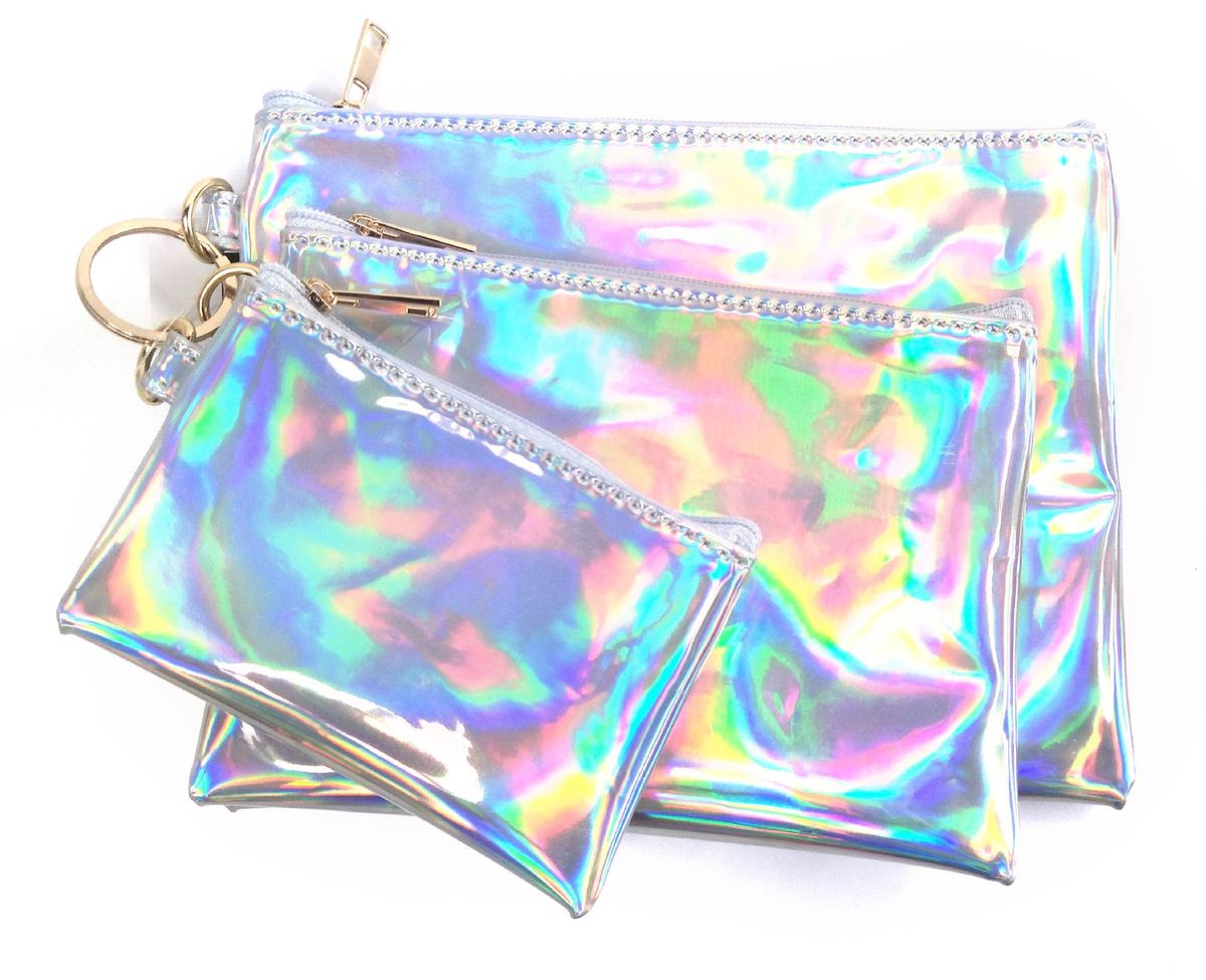 Neue Damentaschen, modische, vielseitige Geldbörse, blendende Farbe, Laser, Mini, transparente Zipfel_voghion.com