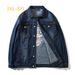 Men's Clothing Plus Size Trend Original Embroidery Hot Diamond Tiger Denim Jacket Plus Size Enlarged Elastic Slim Jacket_voghion.com