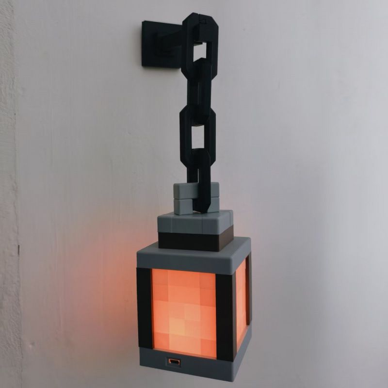 Minecraft Luminous Lantern Night Light Charging Game Torch Lamp Children's Bedroom Atmosphere Lamp Model Ornaments Lamp_voghion.com