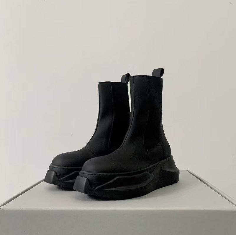 Gothic Women's British Style Thick Soled Martin Boots Chelsea Short Boots Elastic Sleeve Height Increasing Slim Boots_voghion.com