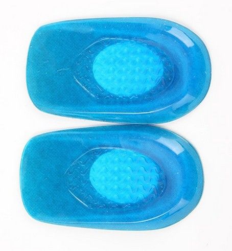 Elastyczna niebieska żelowa wkładka amortyzująca pięty łagodzi ból pięty nowa wkładka w połowie rozmiaru dla mężczyzn i kobiet_voghion.com