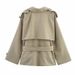 2025 Neue Damenmode High-End-Taillenbindung Lässiger kurzer Trenchcoat_voghion.com