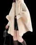 Women's Shawls Autumn And Winter New Cloak Shawl One Piece Velvet Thickened Large Size Loose Hooded Medium Long Cardigan Woolen Coat 1189_voghion.com