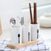 Flatware Organizer With Wood Base Cutlery Utensil Holder Spoons Forks Chopsticks Storage Rack For Kitchen Countertop_voghion.com