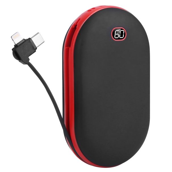 8000mAh 2 In 1 Electric Hand Warmer Rechargeable Hand Heater Portable Pocket Warmer with Power Bank 3 Heating Levels Digital Display Double-sided Heat_voghion.com