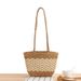 Pure color simple straw bag retro woven shoulder bag Fashion silk towel paper rope casual bag_voghion.com