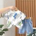 Babykostüm, fir ee Joer aalt Puppelchekleeder unzedoen, Summer Casual, coolt klengt Jong, mat vollem Drock Dinosaurier Kuerzärmelen, zwee_voghion.com