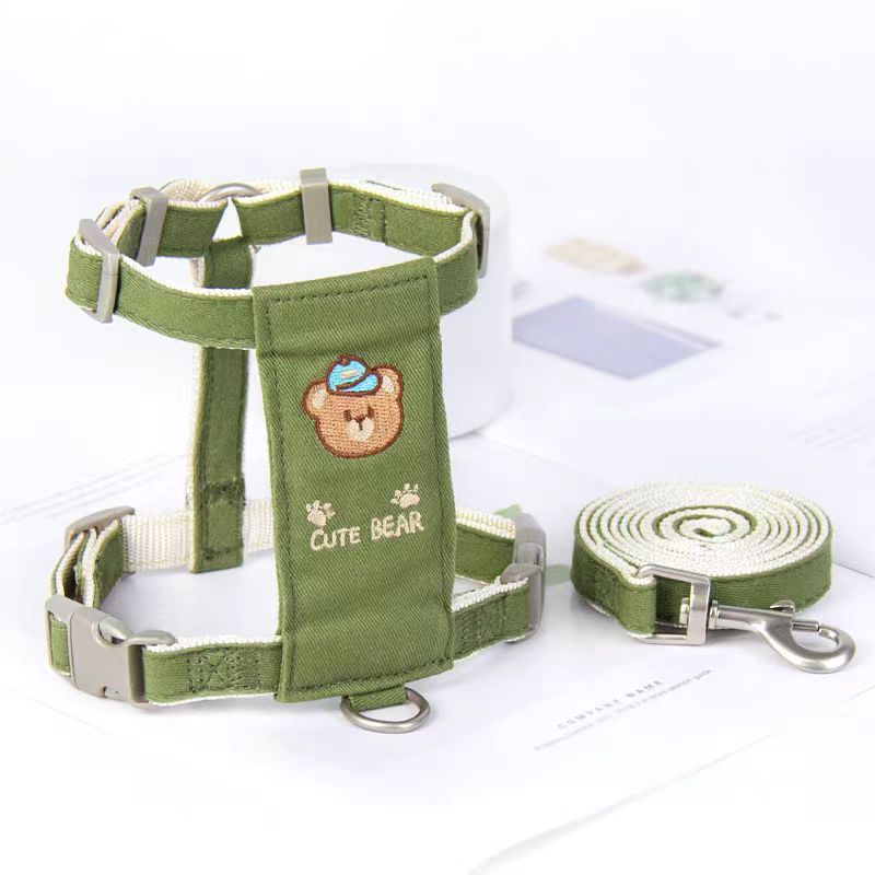 New back traction rope, small bear backpack, comfortable chest and back, anti slip pet supplies, cat leash_voghion.com