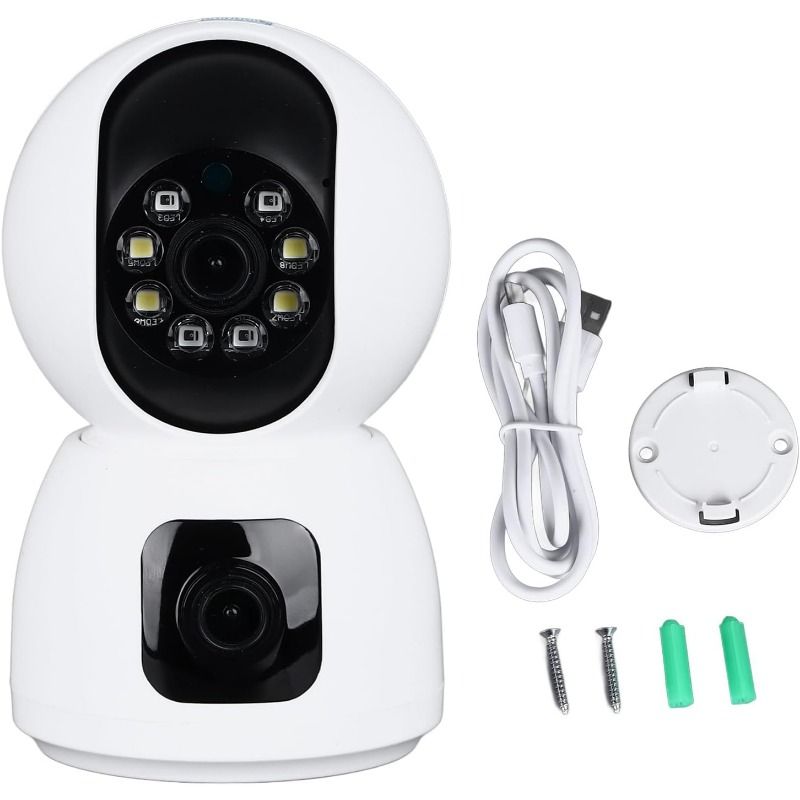 1Set  Dioche Security Camera 1080P Dual Lens Baby Monitor with Two Way Audio Night Remote Monitoring for Wide Application_voghion.com