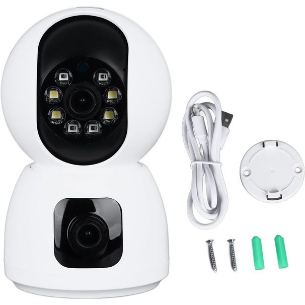 1Set  Dioche Security Camera 1080P Dual Lens Baby Monitor with Two Way Audio Night Remote Monitoring for Wide Application_voghion.com