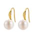 Sterling Silver Plated K Gold Simple Pearl Ear Buckle Earrings Female Niche Design Sense Earrings High Quality Elegant_voghion.com