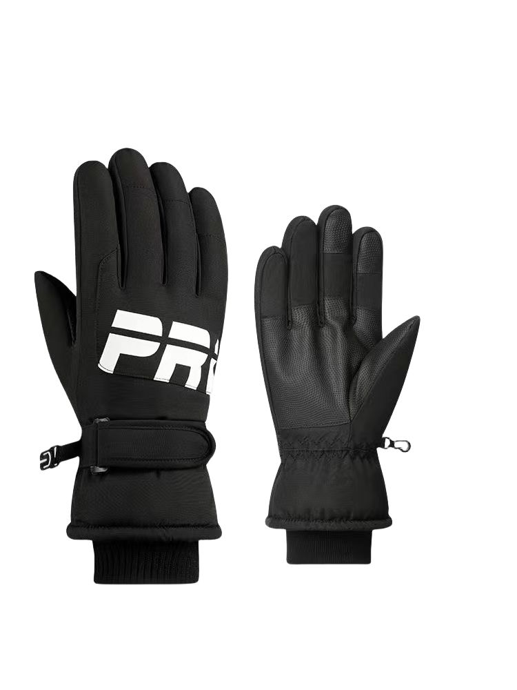 Trendikäs vapaa-ajan miesten ja naisten hiihto ulkona kylmäsateessa liukuestepehmustetut paksut kulutusta kestävät unisex-käsineet_voghion.com