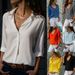 Women's Clothing Hot Sale Long Sleeved Ladies Lapel Button Down Shirt Top 88025_voghion.com