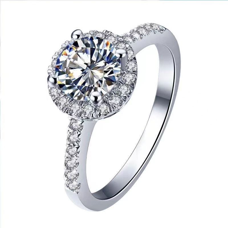 Anello da donna in rame bianco con quattro punte regolabile, placcato in oro e zircone, per proposta di matrimonio_voghion.com