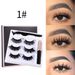 Cílios postiços magnéticos, três pares de delineadores autoadesivos, conjunto de cílios grossos magnéticos_voghion.com