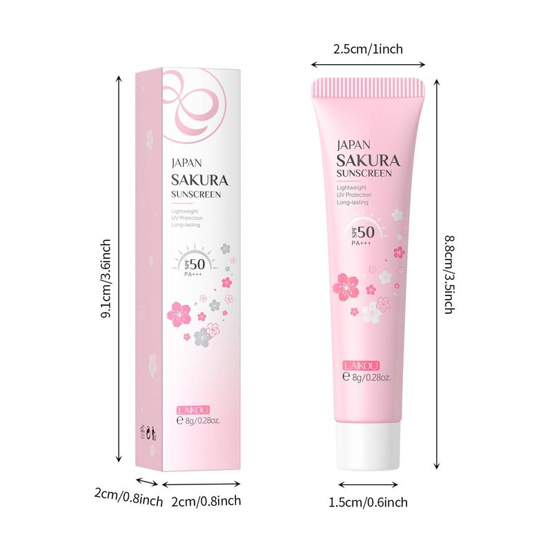 LAIKOU Japanese Cherry Blossom päikesekaitsekreem 8g Isolation Hydration Moisturizing_voghion.com