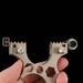 Alloy Slingshot Silvery Multi-purpose Slingshot 9.1*10*1 Cm Suitable For Outdoor Competitions, Fitness Shooting, Hunting, Fishing And Games_voghion.com