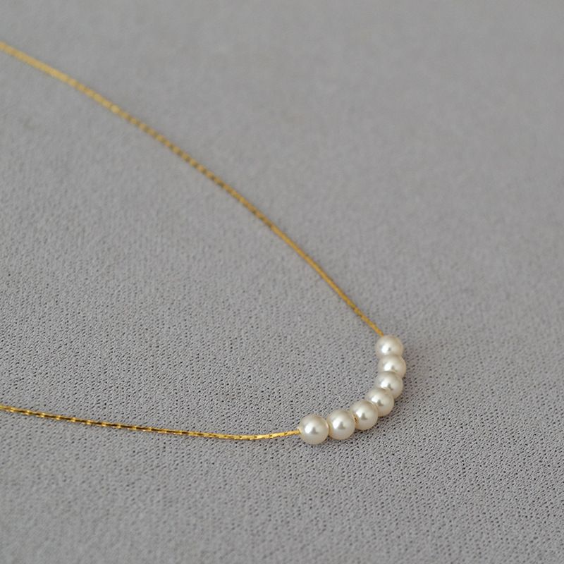 Collana sottile elegante in ottone placcato oro Zhengyuan Shijia Pearl in stile giapponese e coreano, semplice e alla moda, per le donne_voghion.com