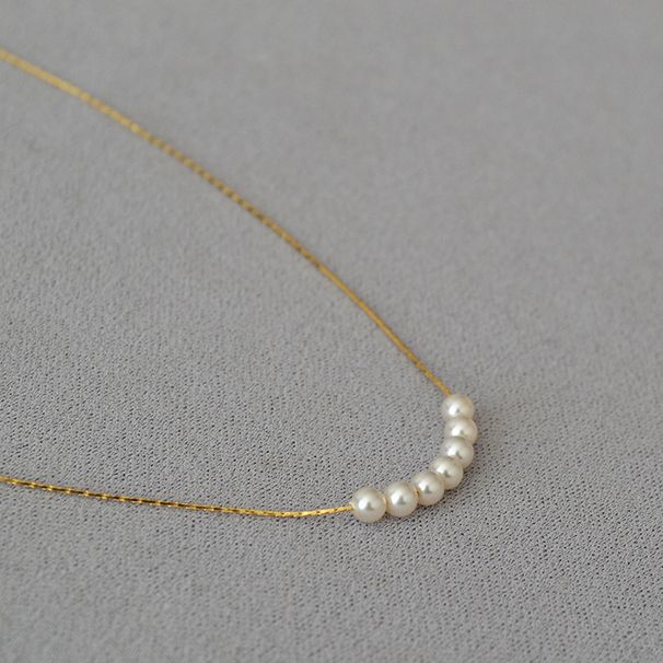 Collana sottile elegante in ottone placcato oro Zhengyuan Shijia Pearl in stile giapponese e coreano, semplice e alla moda, per le donne_voghion.com